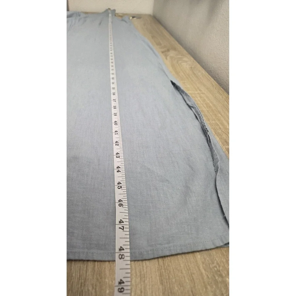 Kathie Lee Collection Light Blue Linen Blend Sleeveless‎ Maxi Dress XL